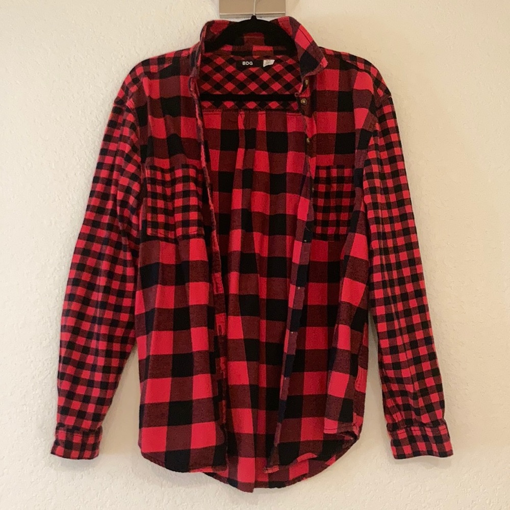 BDG red & black flannel shirt